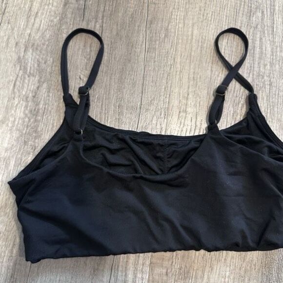 ANDIE SWIM Riviera Bikini Top‎ Flat Black Scoop Neck Adjustable Strap Medium - Picture 4 of 8